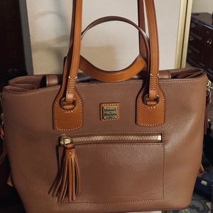 Dooney & Bourke brown leather purse with tassels